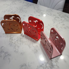 Load image into Gallery viewer, Double Heart Napkin Holder. Stylish and durable napkin holder. Pick your favorite color. Stunning and Eye Catching
