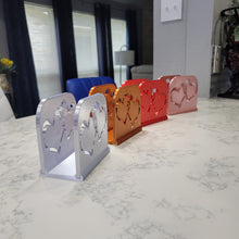 Load image into Gallery viewer, Double Heart Napkin Holder. Stylish and durable napkin holder. Pick your favorite color. Stunning and Eye Catching
