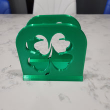 Load image into Gallery viewer, Stylish 4 Leaf Clover Napkin Holder . Appealing, elegant, useful and eye catching. Perfect for St. Patrick&#39;s Day
