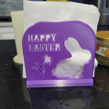 Load image into Gallery viewer, Adorable Easter Bunny Happy Easter Napkin Holder. Appealing, elegant, useful and eye catching. Perfect for Easter Decorations.
